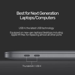 UNITEK USB4 THUNDERBOLT KABLO 0.8MT(C14100BK-0.8M)