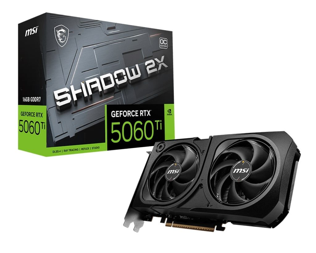 MSI GEFORCE RTX 5060 TI 16GB SHADOW 2X OC PLUS