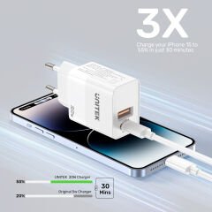 Unitek 20W Hızlı Şarj Adaptörü 1*USB-C (P1124ABK-EU)