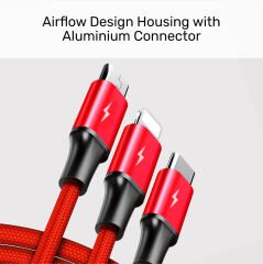 UNITEK USB-A 3in1 HIZLI ŞARJ 1.2MT 2.4A (C14049BK)