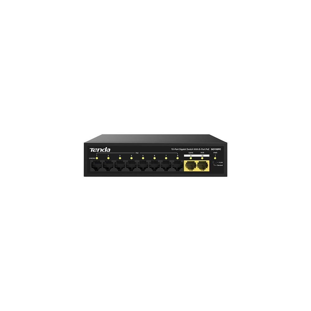 TENDA SG110PC 10PORT GIGABIT 10/100/1000 POE+ SWITCH
